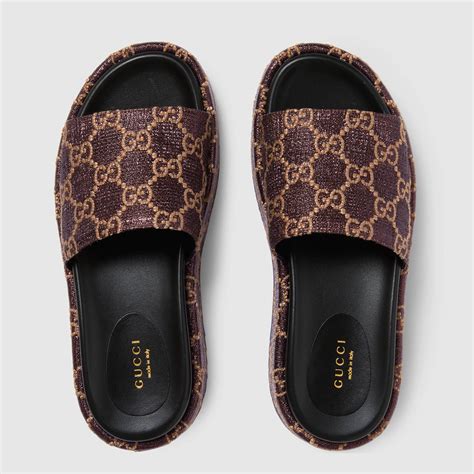 sandal slide gucci|Gucci slide sandals women's.